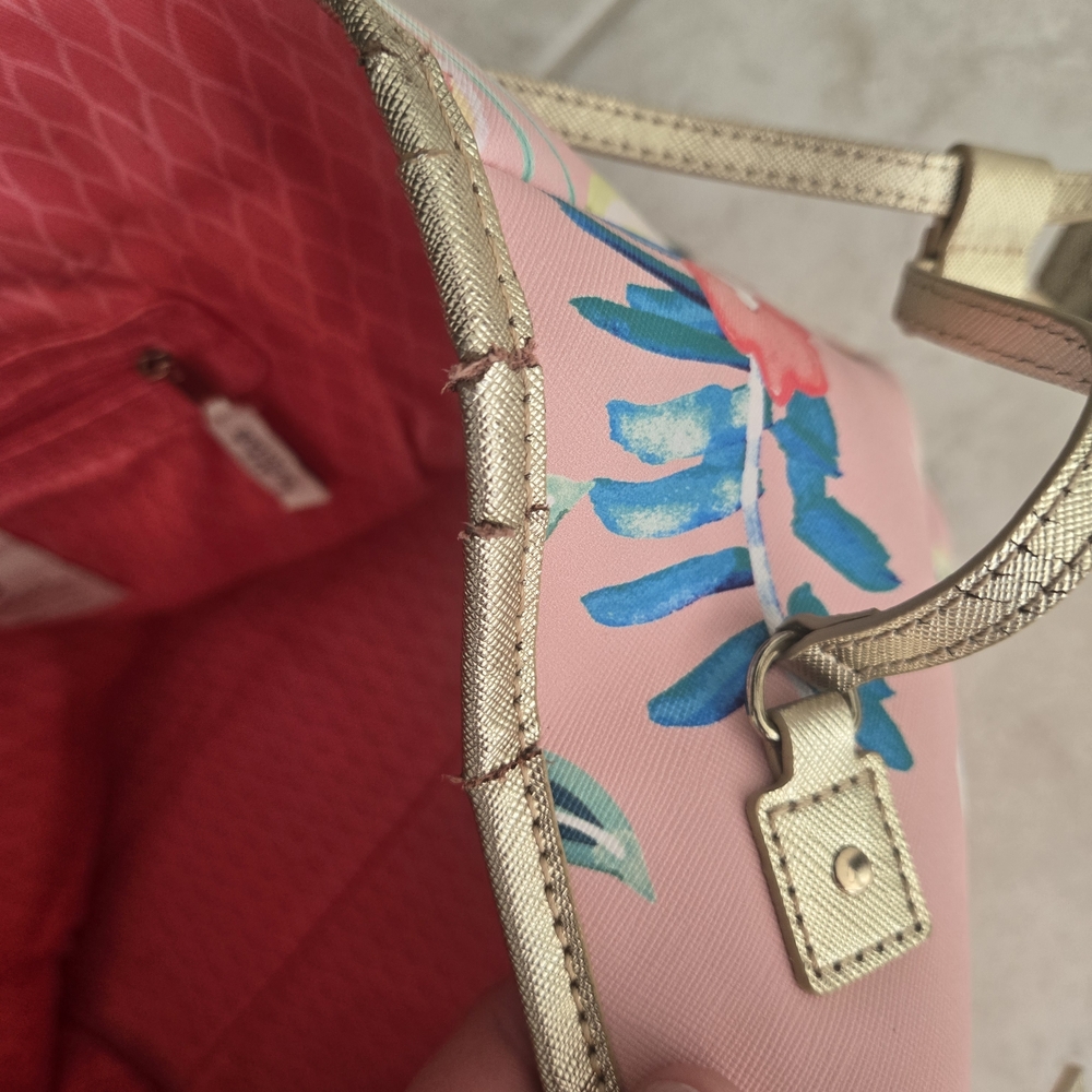 Spartina 449 Retreat Jetsetter Tote Flamingo Floral - Picture 4 of 7